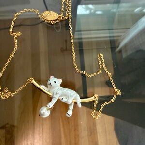 Cat Pendant Necklace with Pearl [limit time sale]